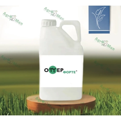 Біла канистра з написом ОТТЕР ФОРТЕ на зеленому фоні