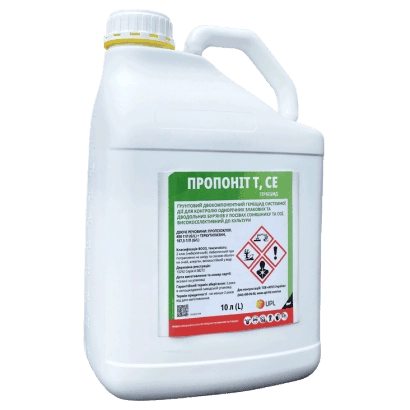 Белая канистра с этикеткой ПРОПОНІТ Т, СЕ - Пропонит Т, СЕ