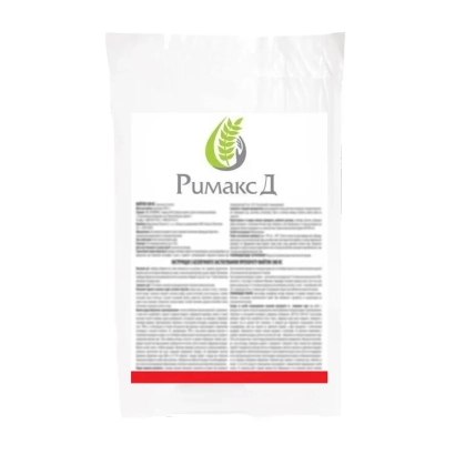 Bag of herbicide Rimax D with logo and text information - Rimax D 762 VG