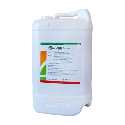 Белая канистра с этикеткой AAAMO - Sakano (Sakano, SL)