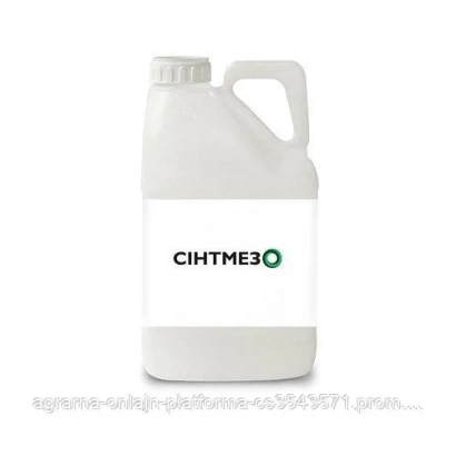 Белая канистра с этикеткой СІНТМЕЗО - Синтмезо SЕ, СЕ