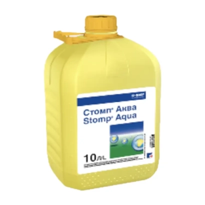 Жовта канистра з етикеткою Stomp Aqua об'ємом 10 л - Стомп Аква