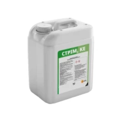Біла канистра з етикеткою СТРИМ, KE - СТРІМ
