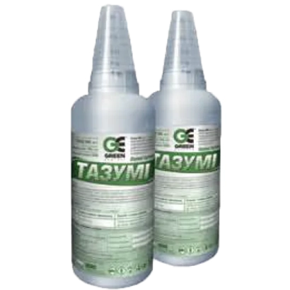 Две бутылки гербицида Тазуми WG с этикеткой на русском языке.