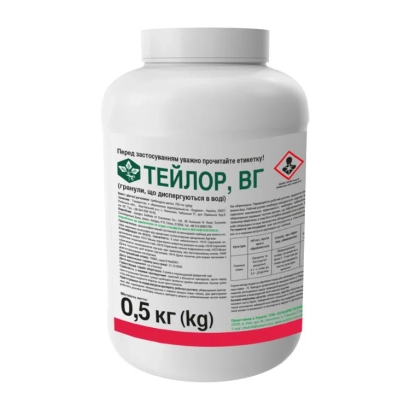 Белая канистра с этикеткой «ТЕЙЛОР, ВГ» и надписью 0,5 кг (кг) на красной полосе.