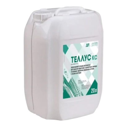 Белая канистра с этикеткой Теллус КС