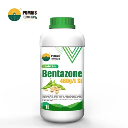 Bottle of herbicide Bentazon 480g/L by Pomais - TEZAN, RK (Bentazon, 480g/l)