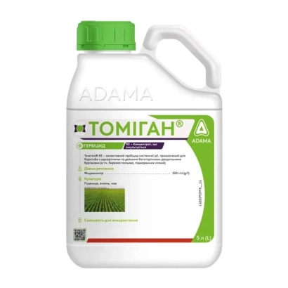 Bottle of herbicide TOMIGAH by ADAMA - Tomigan KE