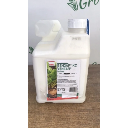 Bottle of herbicide Venzar 80 ZP