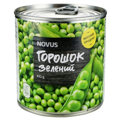 Консервированный зеленый горошек в банке Novus - Ноториус