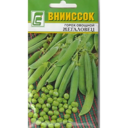 Пакет семян гороха овощного сорта ЖЕГАЛОВЕЦ