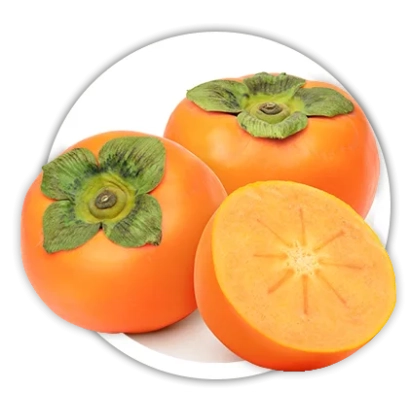 Fresh persimmons Hostinsky on white background