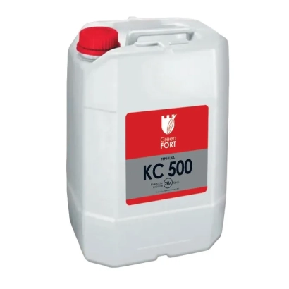 Біла канистра з червоною кришкою та етикеткою KC 500 від бренду FORT - АгроЗахист, КС