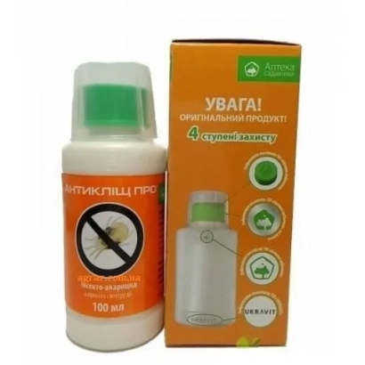 Bottle with orange label and box labeled Anti-Scab Pro