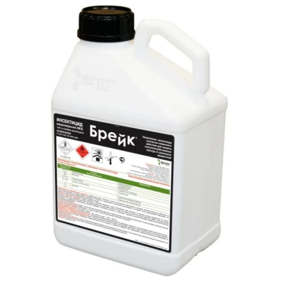 Белая канистра с этикеткой Брейк