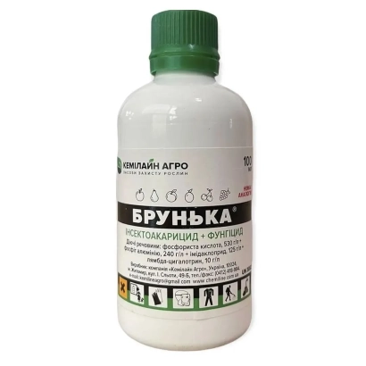 Bottle of insecticide BRUNKA by company Spektr Agro