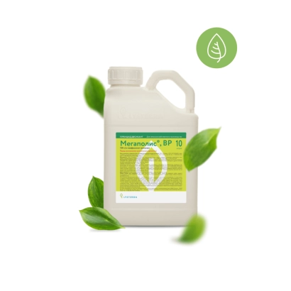 Bottle of insecticide Duplex on green label with leaves