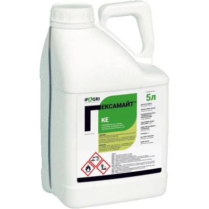 White container with label Geksamait