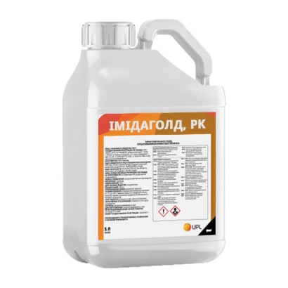Біла канистра з етикеткою ІМІДАГОЛД, РК