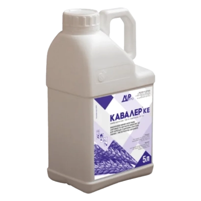 Белая канистра с этикеткой КАВАЛЕР КЕ, инсектицид для защиты растений