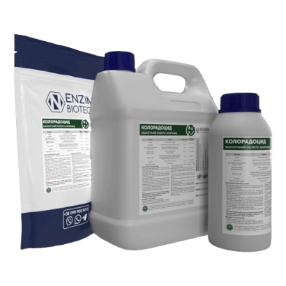 Три канистры и пакет с продуктом КОЛОРАДОЦИД