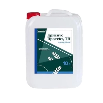 White canister with label Crispus Protect, TN