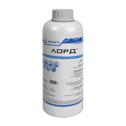 Бутылка с инсектицидом ЛОРД объёмом 500 мл