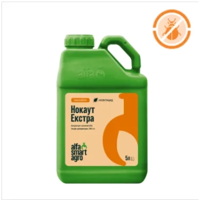 Green jug with label Nokaut Extra