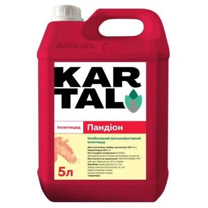 Красная канистра с этикеткой KAR TAL и надписью Пандіон - Пандион