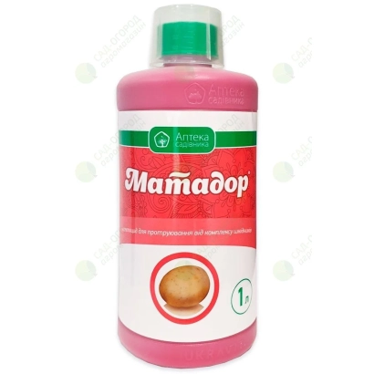 Флакон розового раствора с этикеткой «Матадор» - Препарат инсектицидно-фунгицидний Матадор Супер, з.п., (имидакло