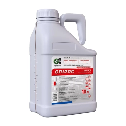 Біла канистра з етикеткою СПИРОС - Спірос SС