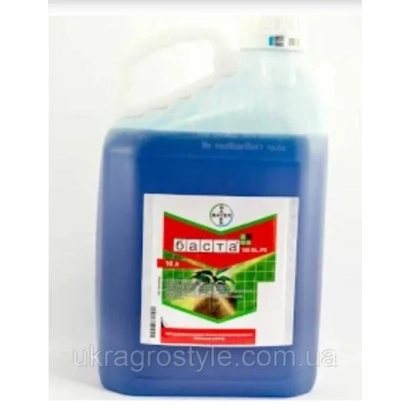 Каністра синьої рідини з етикеткою Вектор