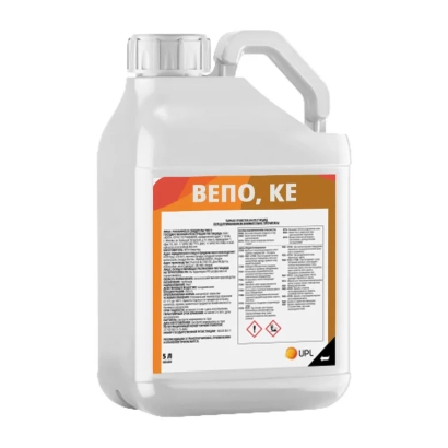 White jug with label VEPO, KE
