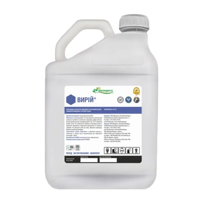 Белая канистра с этикеткой ВИРИЙ