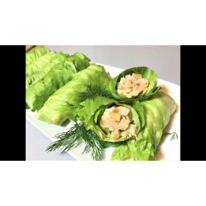 Lettuce wrap salad with creamy filling and dill - AFRODITE