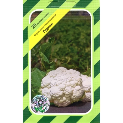 Семена капусты сорта Гудман на зеленом фоне