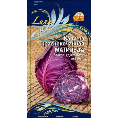 Seed packet of red cabbage Matilda