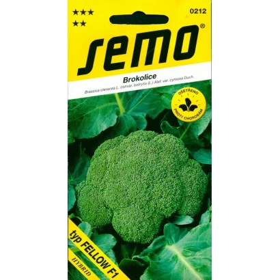 Пакет семян брокколи с изображением головки брокколи и логотипом semo - Стиил