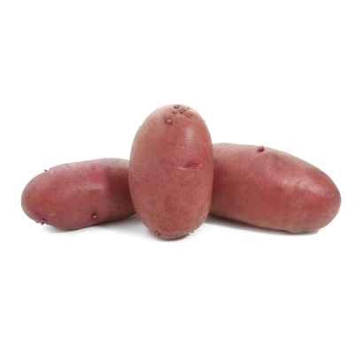 Три червоні картоплини на білому фоні - Мерлот