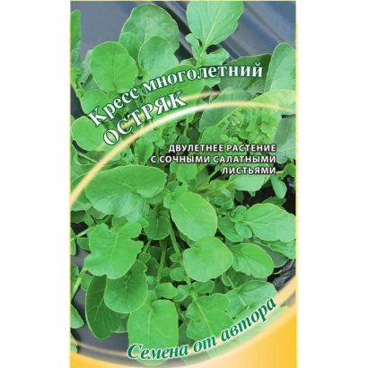 Семена многолетнего кресса острьяк на упаковке - ОСТРЯК