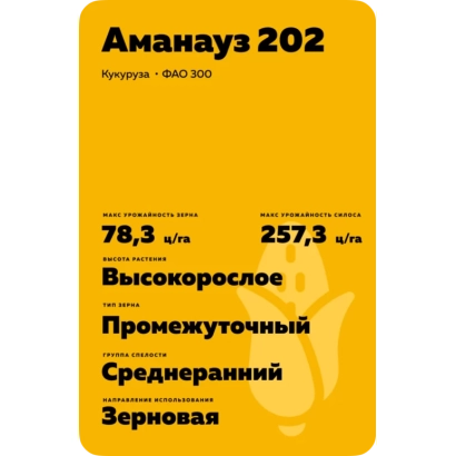 Пакет семян кукурузы Аманауз 202