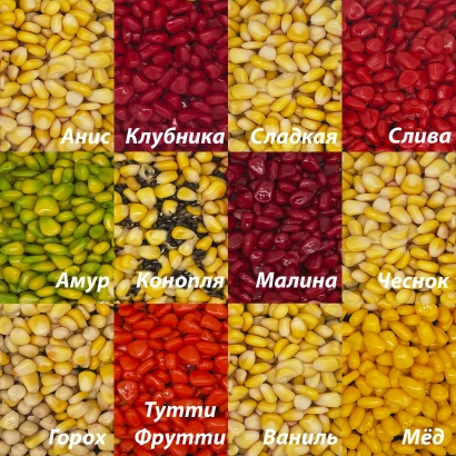 Сетка семян с надписью Амур среди других сортов - АМУРСКИЙ 2