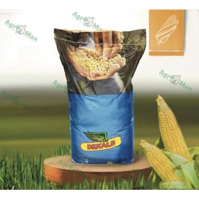 Мешок семян кукурузы DK 434 от DeKalb на деревянной подставке - ДК 434