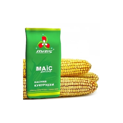 Green package with text MAIS and image of corn - DM Vincente