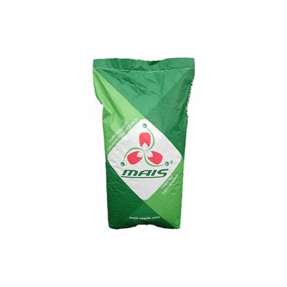 Green bag with 'mais' logo and three red circles. - DMC Galant