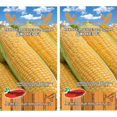 Пакет семян кукурузы ЕС ДЖОКЕР с изображением початков