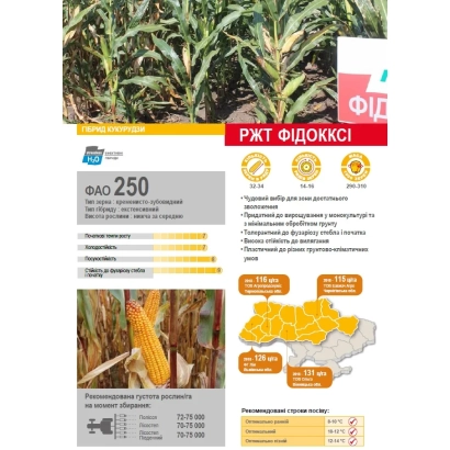 Пакет семян кукурузы ФИДОККСІ с изображением початков - ФИДОККСИ