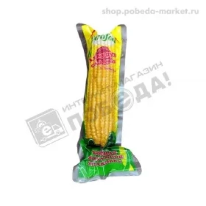 Упаковка кукурузы в желтом пакете с зелеными элементами - ГК 84
