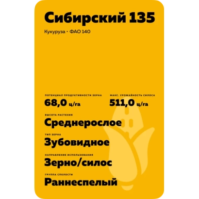 Пакет насіння кукурудзи Сибірський 135 - ІНС 41337