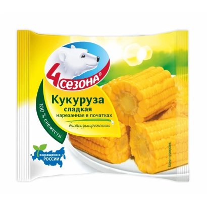 Упаковка сладкой кукурузы с логотипом «4 сезона» - ПХ 4 АЫС